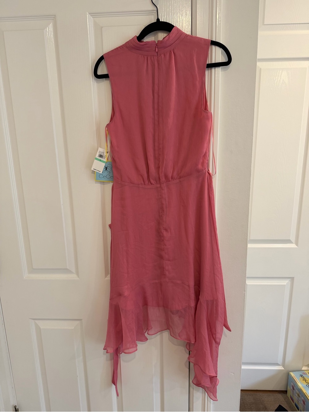 CeCe Pink High-Low Ruffled Halter Dress - Picture 5 of 6